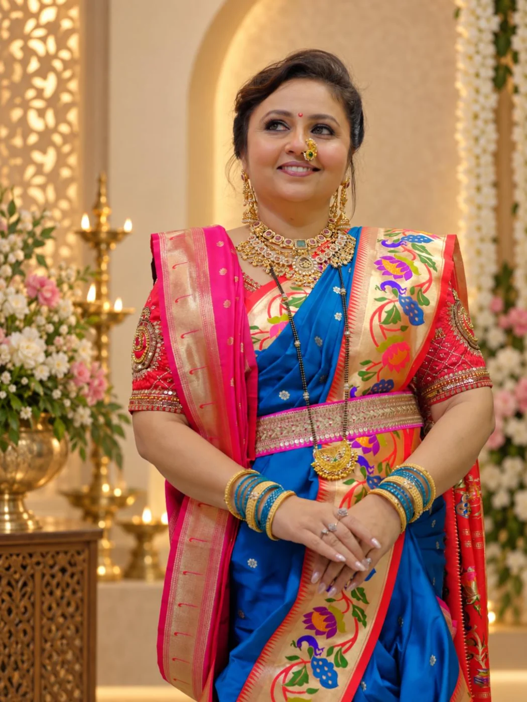 Shweta Bobde, founder of Kulswamini Paithani, at the Matunga atelier